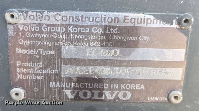 image for item DW1991 2014 Volvo EC480DL excavator
