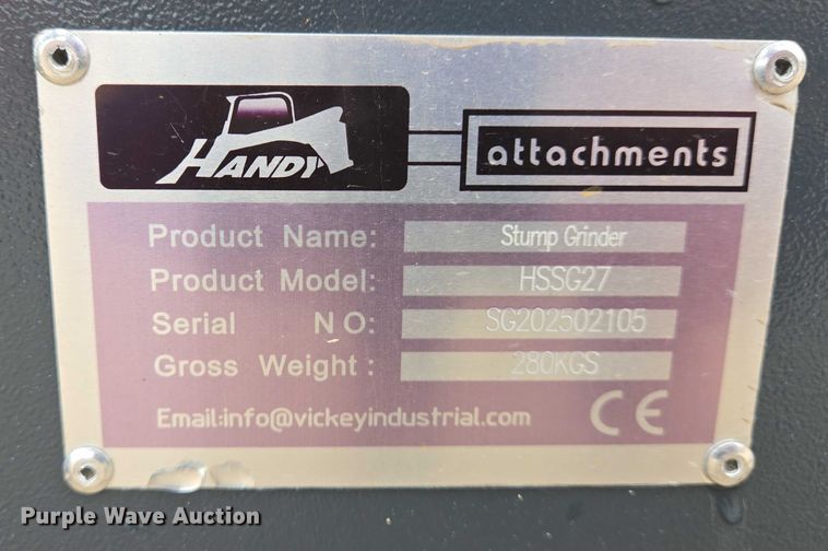 image for item DW7039 Handy Attachments HSSG27 skid steer stump grinder