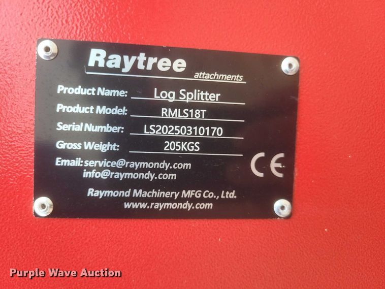 image for item DW7047 Raytree RMLS18T skid steer log splitter