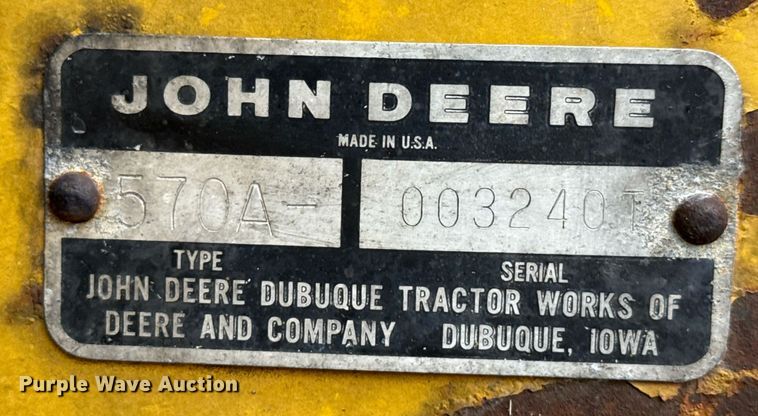 image for item DX5467 1975 John Deere 570A motor grader