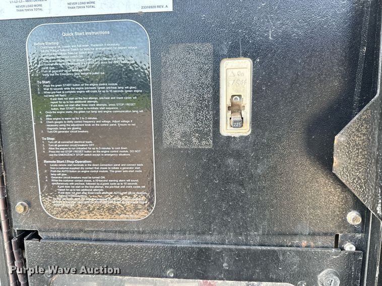 image for item DX8992 2012 Doosan G70WJD-2A-T3 generator