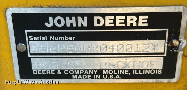 image for item DY0131 John Deere Pro 900 SSL skid steer backhoe