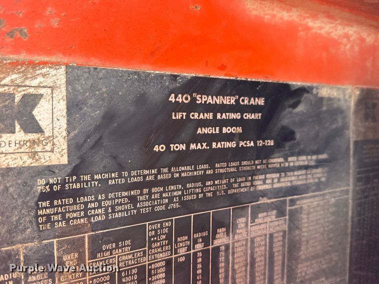 image for item DY0172 1976 Koehring 440 crane