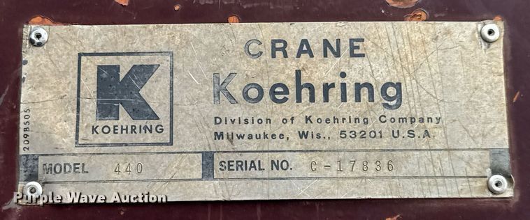 image for item DY0172 1976 Koehring 440 crane