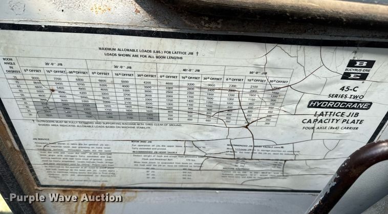 image for item DZ8496 1973 Bucyrus Erie 45C crane