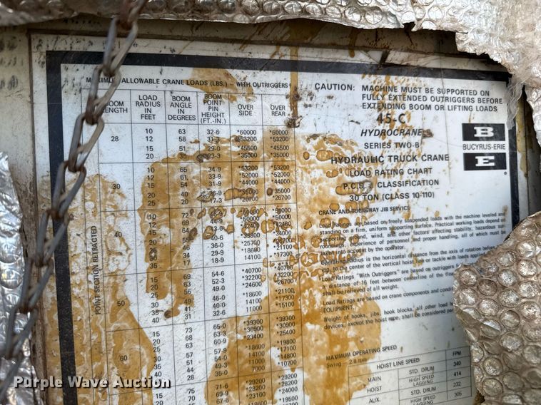 image for item DZ8496 1973 Bucyrus Erie 45C crane