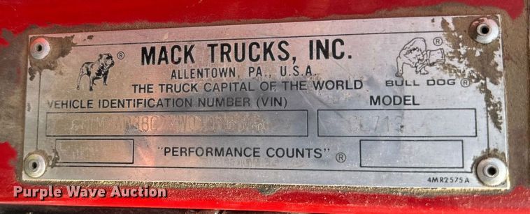 image for item EB2624 2000 Mack CL713 dump truck
