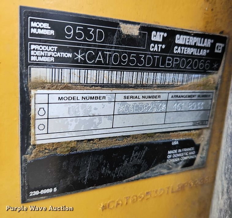 image for item EB8097 2016 Caterpillar 953D track loader