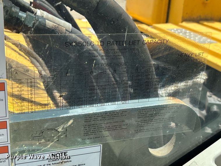 image for item EC3646 2021 Kobelco SK350LC-10 excavator