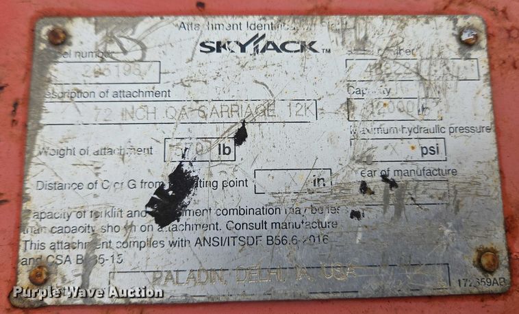 image for item EC4269 2017 Skyjack SJ1056THS telehandler