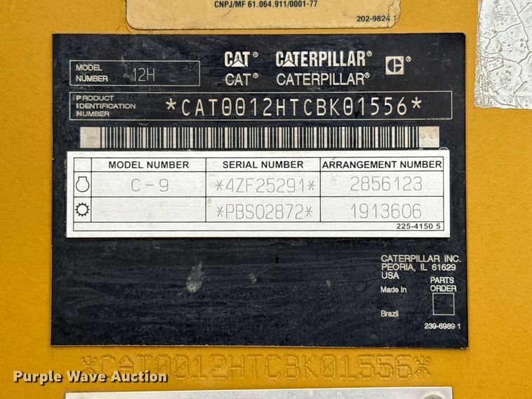 image for item ED5688 2007 Caterpillar 12H motor grader