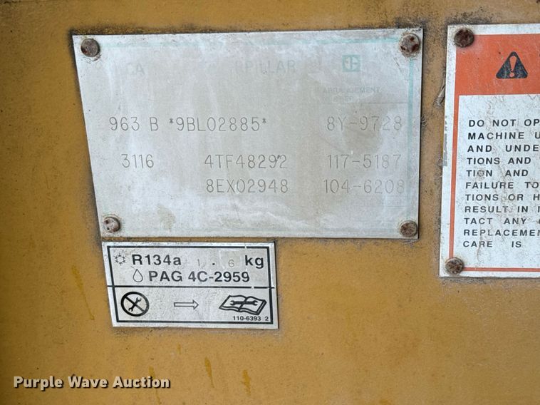 image for item ED5689 1998 Caterpillar 963B track loader