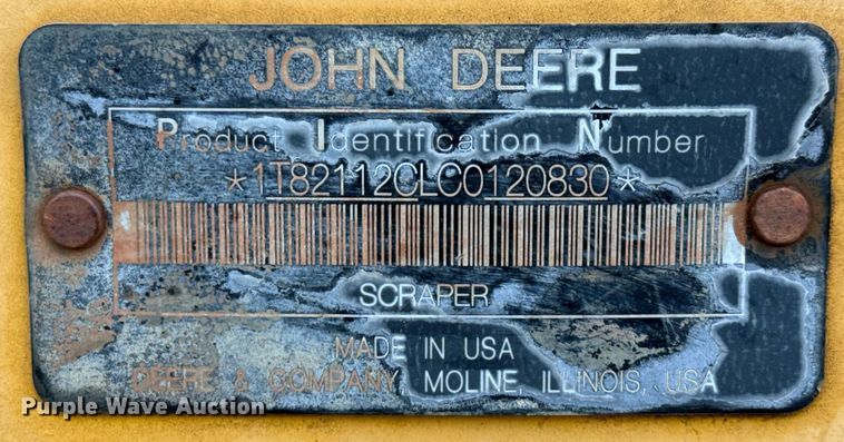 image for item ED5709 2012 John Deere 2112C scraper