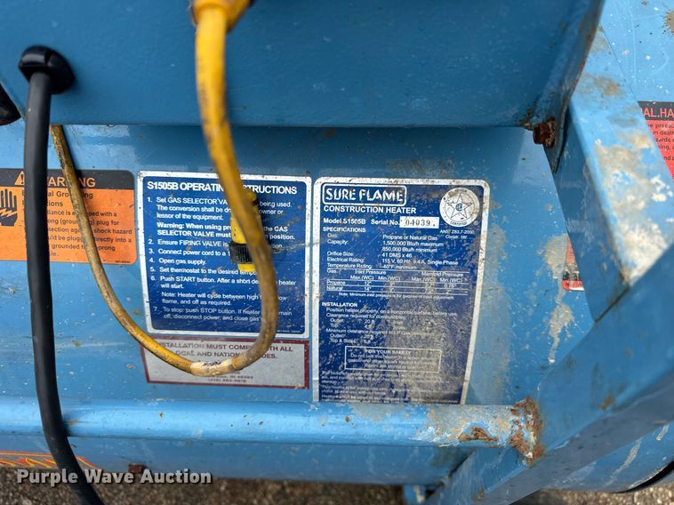 image for item EF2025 (6) Sure Flame S1505B heaters