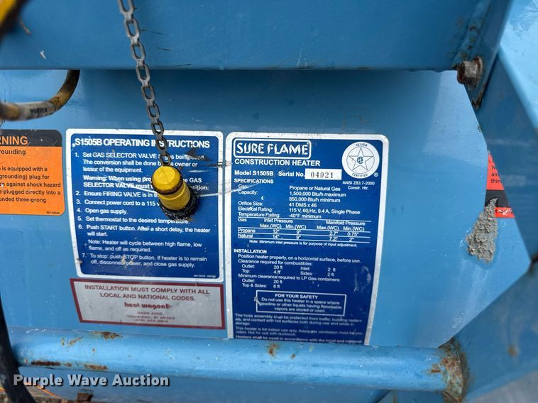 image for item EF2026 (8) Sure Flame S1505B heaters