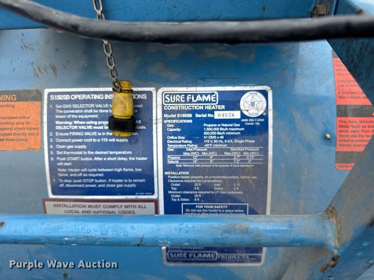 image for item EF2026 (8) Sure Flame S1505B heaters