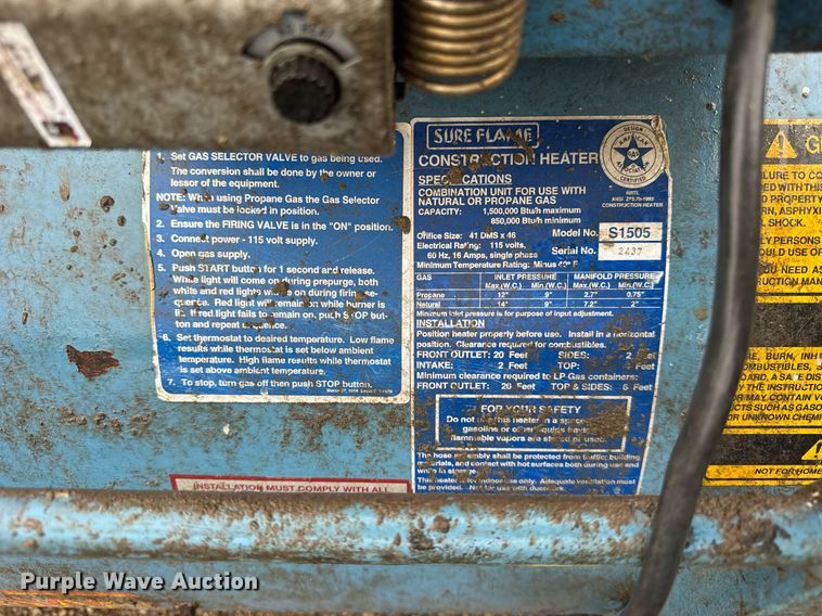 image for item EF2027 (8) Sure Flame S1505B heaters