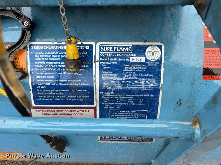 image for item EF2028 (8) Sure Flame S1505B heaters