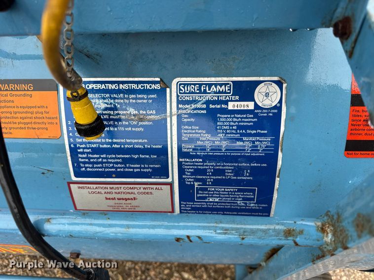 image for item EF2028 (8) Sure Flame S1505B heaters