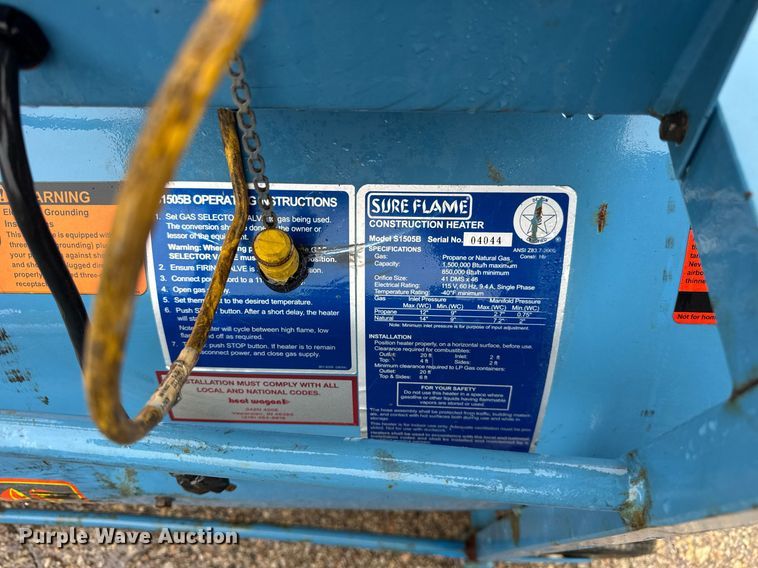 image for item EF2028 (8) Sure Flame S1505B heaters