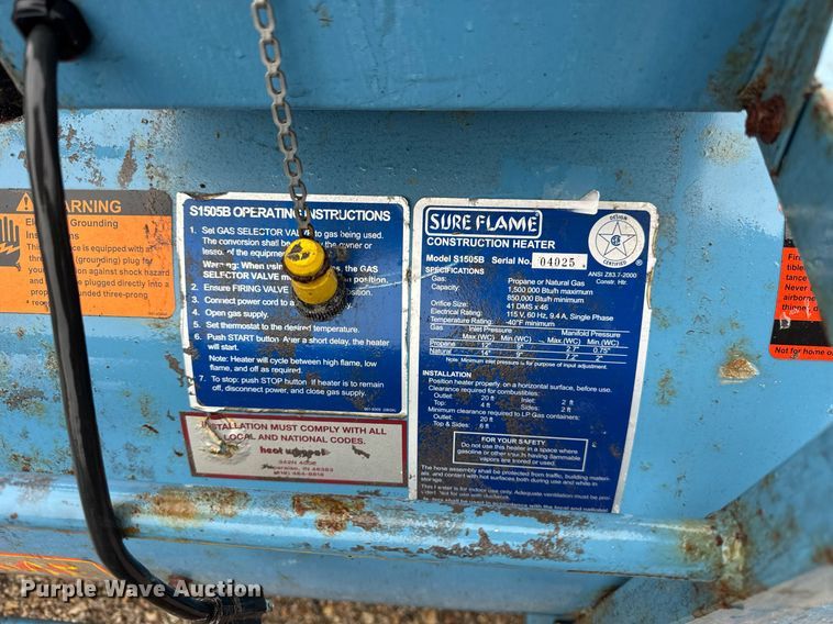 image for item EF2028 (8) Sure Flame S1505B heaters