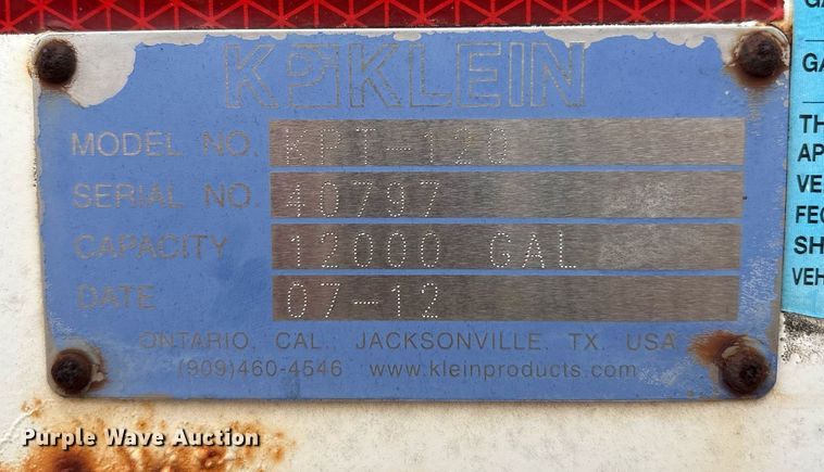 image for item EF3116 2012 Klein KPT-120 portable water trailer
