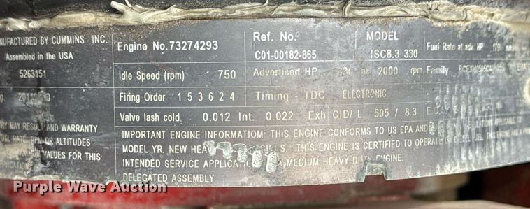 image for item EG5862 2012 Freightliner Business Class M2 Crew Cab utility / service truck