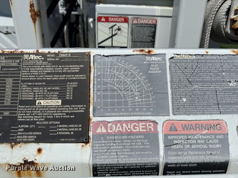 image for item EG5880 2008 Ford F750 Super Duty digger derrick truck