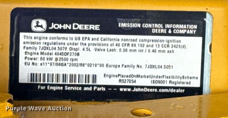 image for item EG5899 2009 Sullivan Palatek D2100H1OJD air compressor