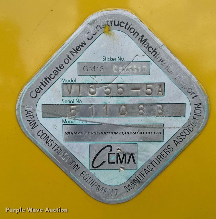 image for item EG6514 2005 Yanmar ViO55-5A mini excavator