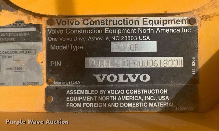 image for item EG6538 2009 Volvo L110F wheel loader