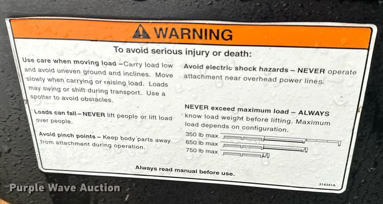 image for item EG6549 Quick Attach skid steer hydraulic boom