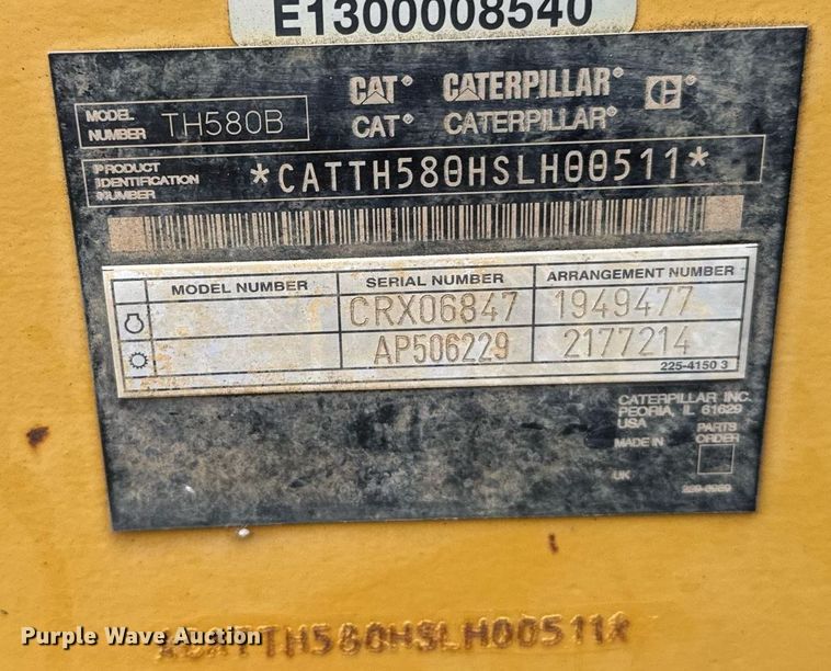 image for item EG6553 2005 Caterpillar TH580B telehandler