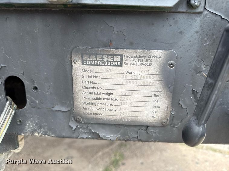 image for item EG8088 1997 Kaeser  M51 air compressor