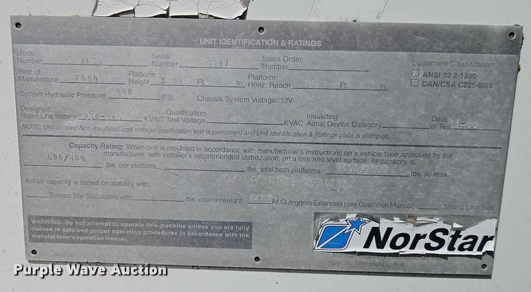 image for item EJ0074 1995 Mack RD bucket truck