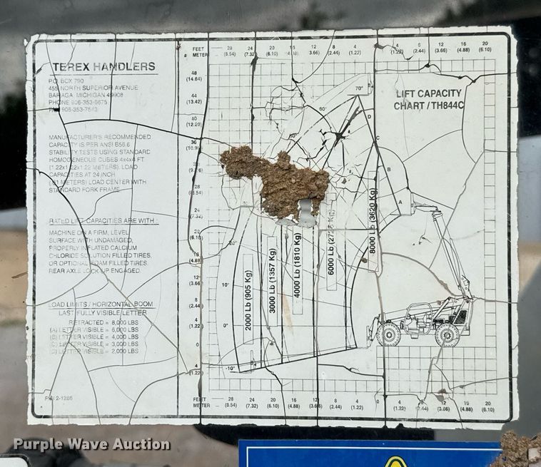image for item EJ4625 2005 Terex TH844C telehandler