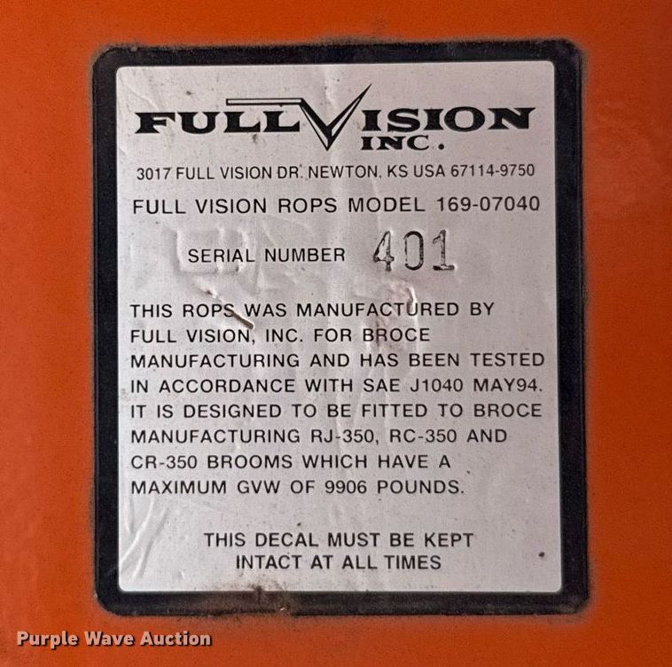 image for item EJ4673 2004 Broce RJ 350 broom