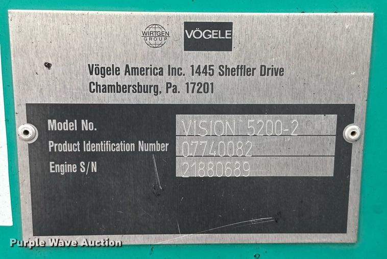image for item EJ4676 2010 Vogele Vision 5200-2 paver