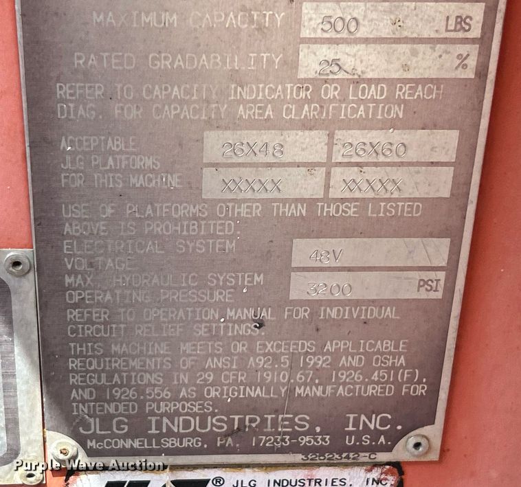 image for item EK8185 JLG 45 boom lift