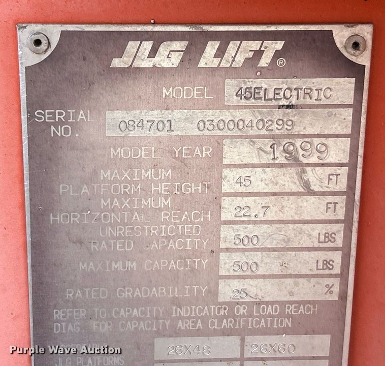 image for item EK8185 JLG 45 boom lift