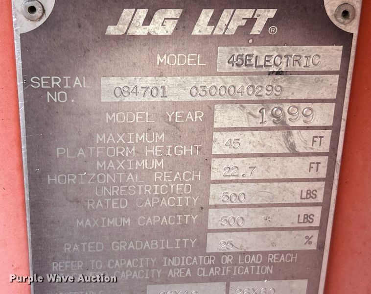 image for item EK8185 JLG 45 boom lift