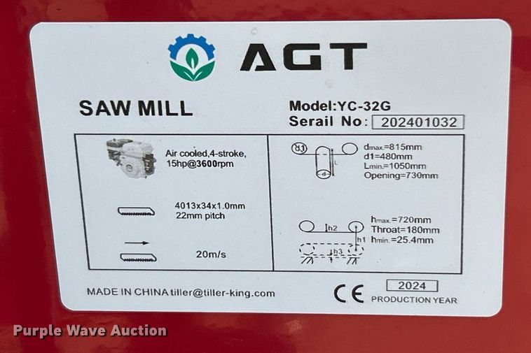 image for item EK8203 2024 AGT YC-32G sawmill