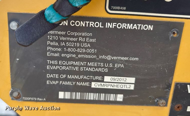 image for item EM2599 2012 Vermeer RTX 1250 cable plow