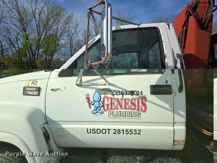 image for item EM7107 1997 GMC C7500 crane truck