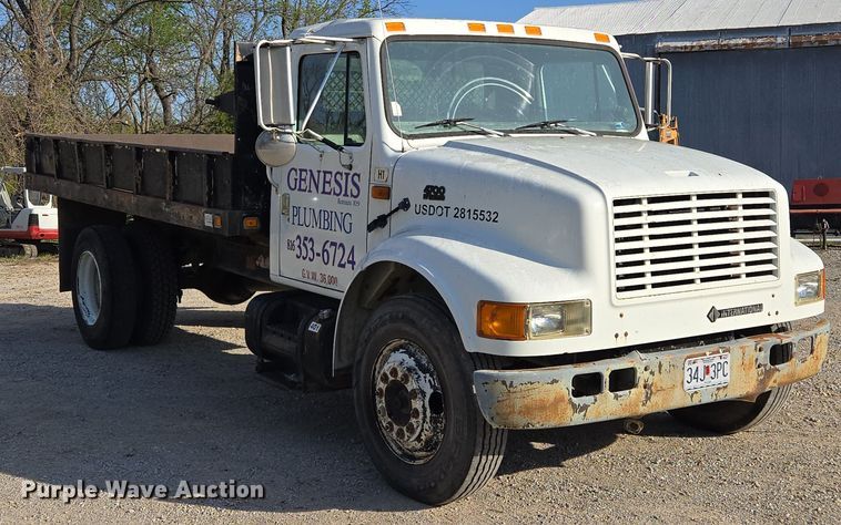 image for item EM7108 1995 International  4700 DT466 dump flatbed truck