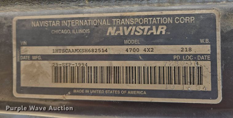 image for item EM7108 1995 International  4700 DT466 dump flatbed truck