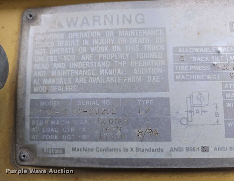 image for item EM7385 Daewoo G25S forklift