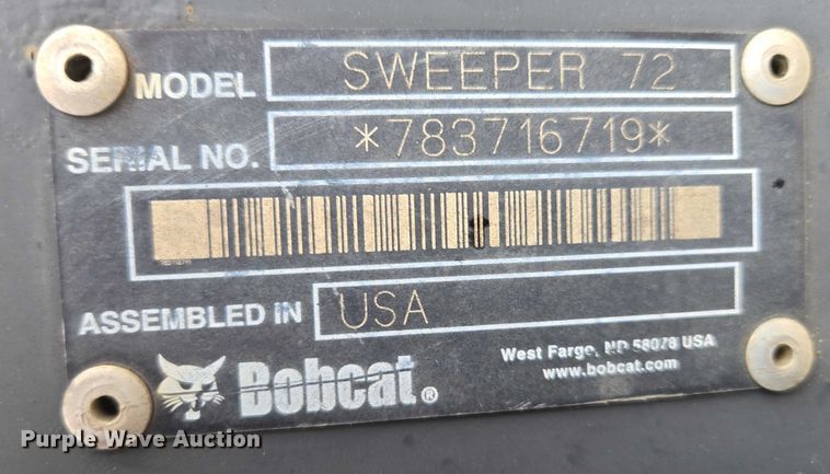 image for item EM7407 Bobcat Sweeper 72 skid steer sweeper