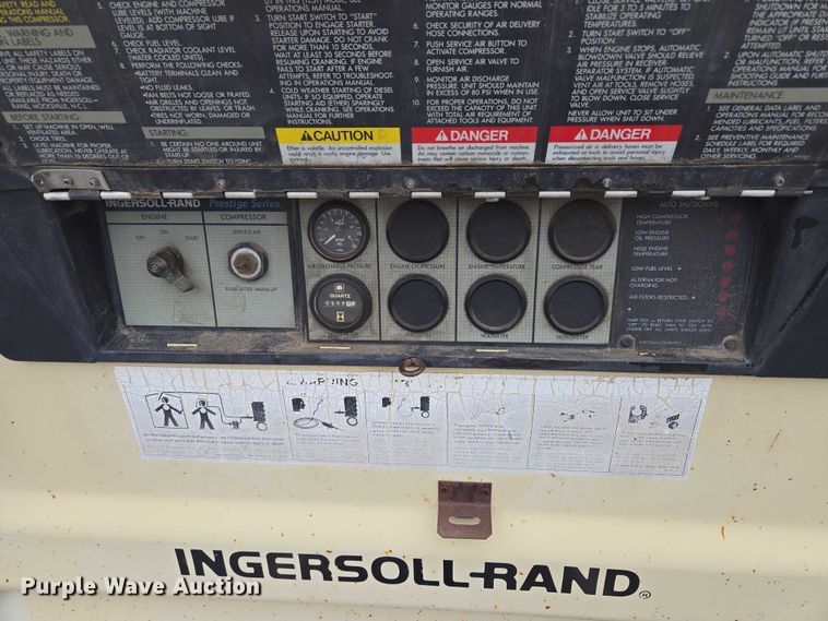 image for item EM7414 1993 Ingersoll-Rand P185CWJD air compressor