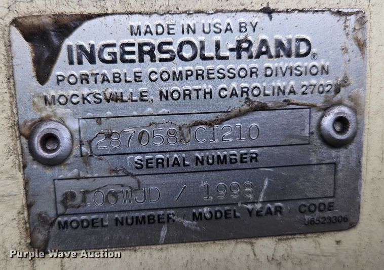 image for item EM7415 Ingersoll Rand P100WJD air compressor